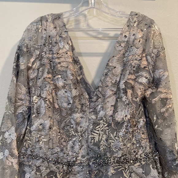 Mac Duggal Long Sleeve Beaded Appliqué Gown [Size: 16] Style #20214 - Picture 7 of 16